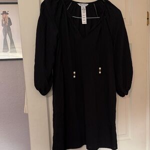 Tommy Bahama Black Long Sleeve Dress with Bead Details